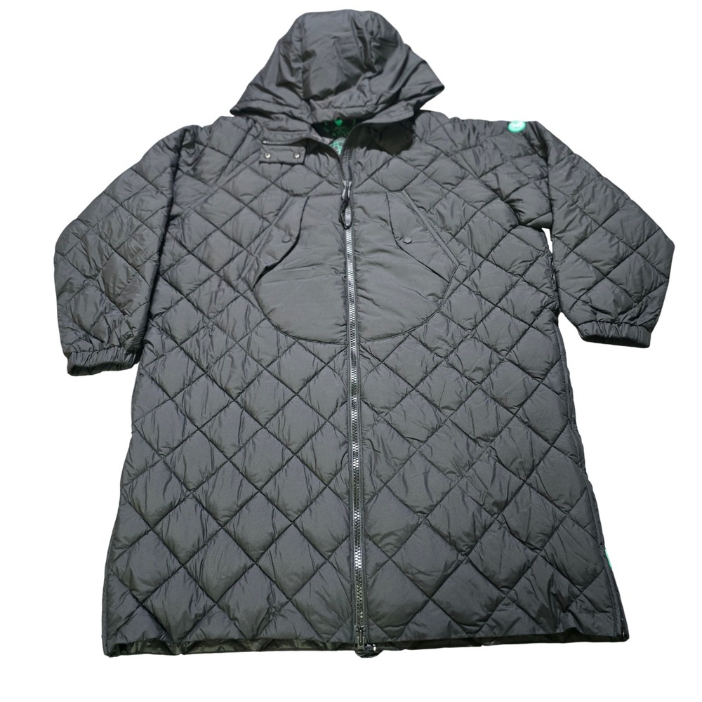Save the Duck Valerian Hooded Quilted Coat Parka Women Large Black